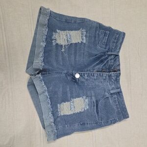 Denim Distressed Women Shorts